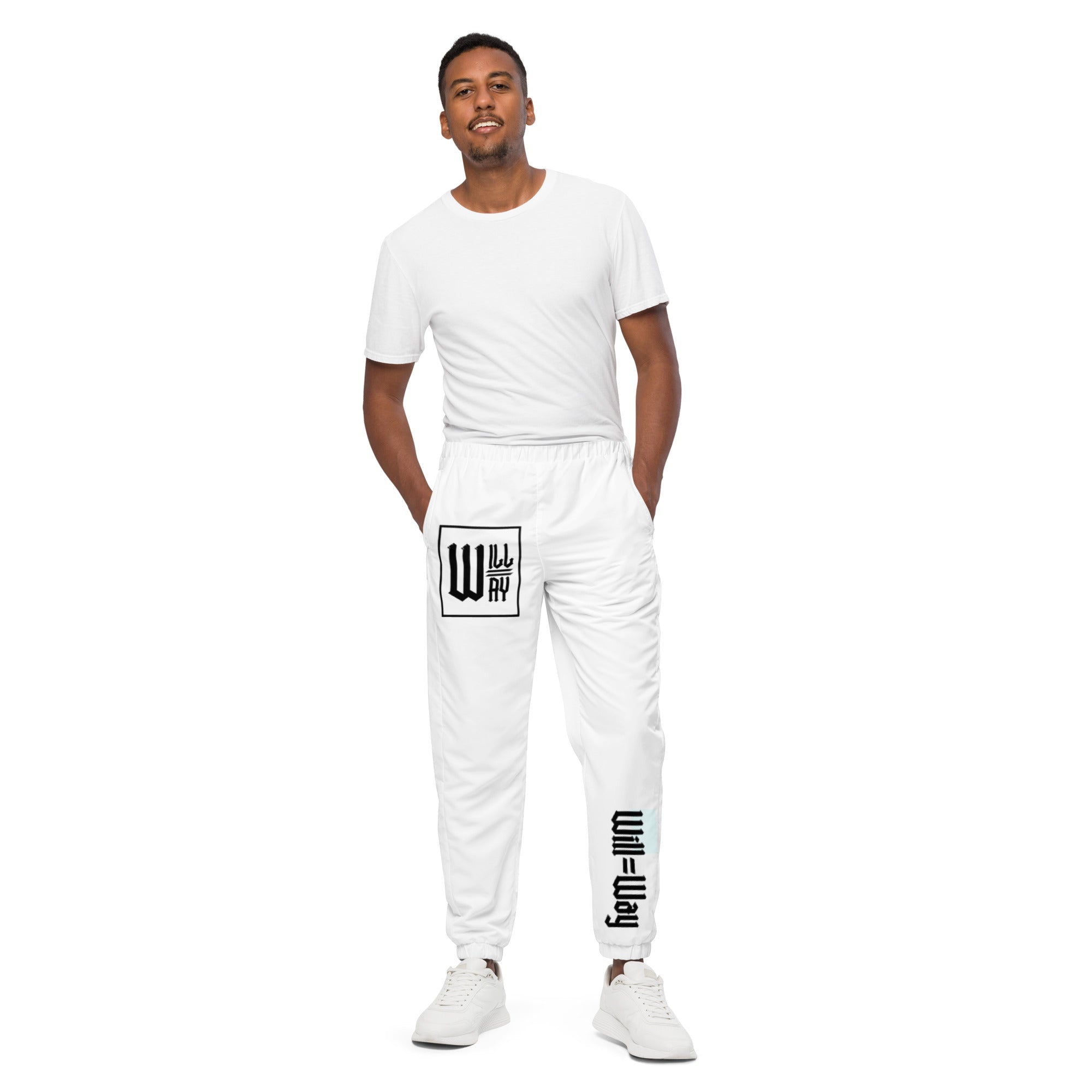 fashiru＊knit track pants white Will=Way White track pants